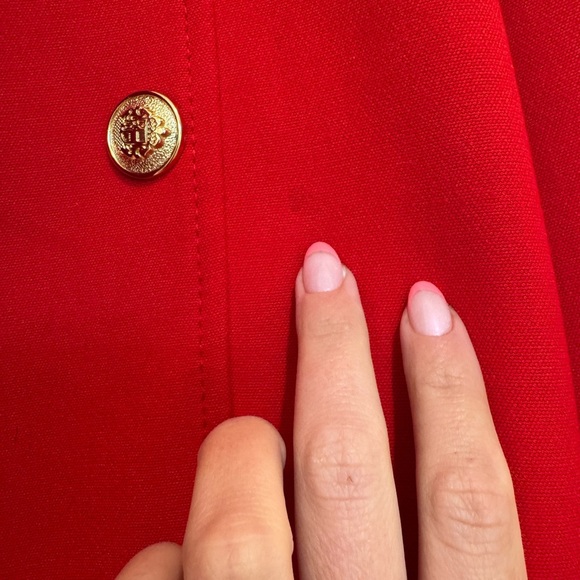 K1. Zara Red Double Breasted Button Tailored Coat Jacket Size XS - Picture 4 of 10
